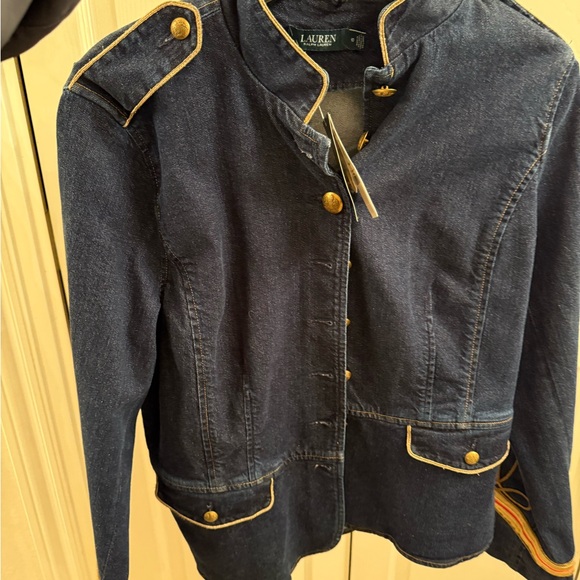 Ralph Lauren Dark Blue Denim Jacket with Gold Trim - Picture 4 of 7